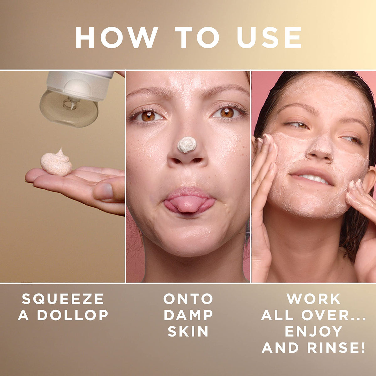 St. Ives product in-hand while applying to face demonstrating easy application and control