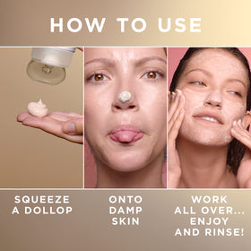St. Ives product in-hand while applying to face demonstrating easy application and control