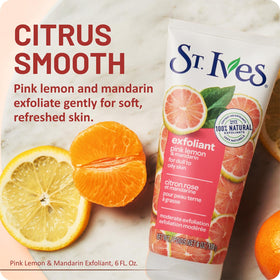 St. Ives scrub on fingertip ready for application demonstrating easy cleansing and smooth feel