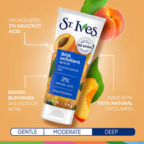 St. Ives apricot scrub texture with natural granules for gentle polish