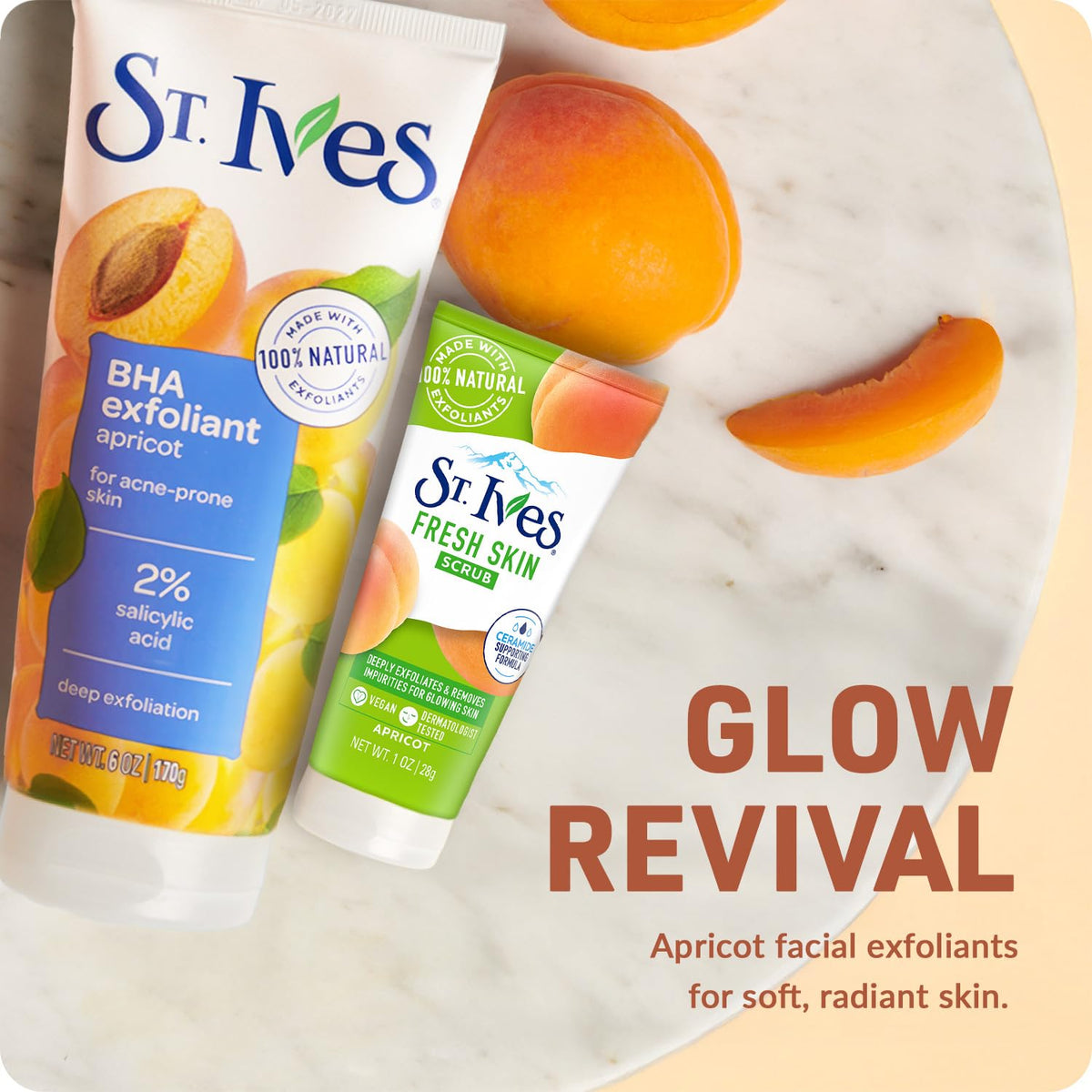 St. Ives scrub gel texture close-up revealing fine exfoliating particles for smooth skin