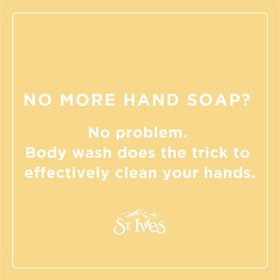 St. Ives bottle on shower shelf in lifestyle setting for calming routine benefit