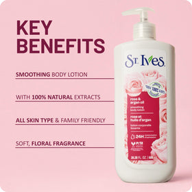 St. Ives held in hand to show scale and 21 fl oz generous size