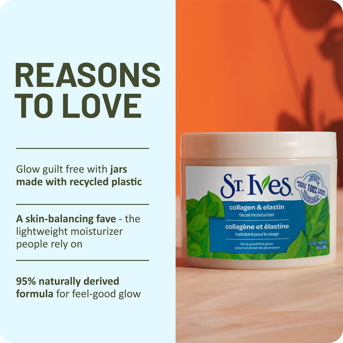 St. Ives 10 oz jar next to hand to show true size and travel/storage convenience