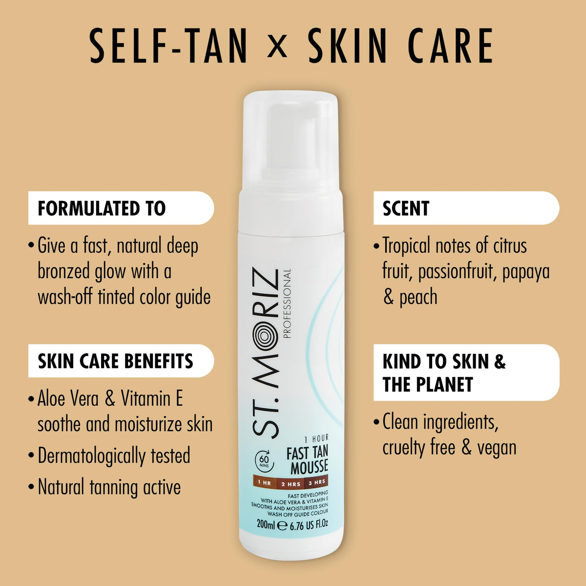 St Moriz application with mitt showing even, streak-free finish