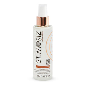 ST. MORIZ front bottle image showing clear label and compact travel size benefit