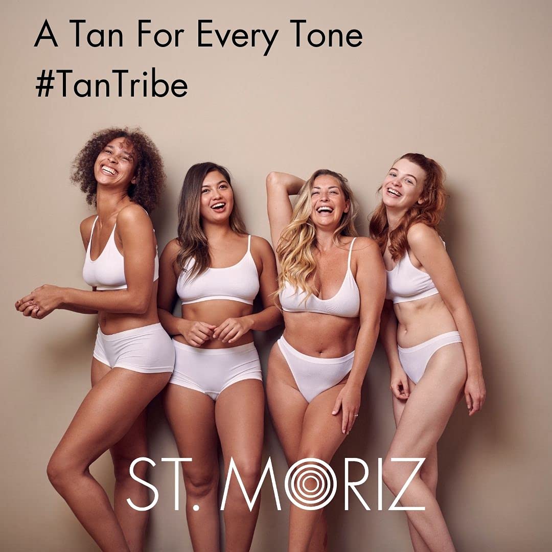 ST. MORIZ dark shade swatch on forearm showing deep, natural-looking bronze