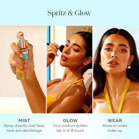 Visual of hyaluronic ingredient with St.Tropez label, emphasizes hydration benefit