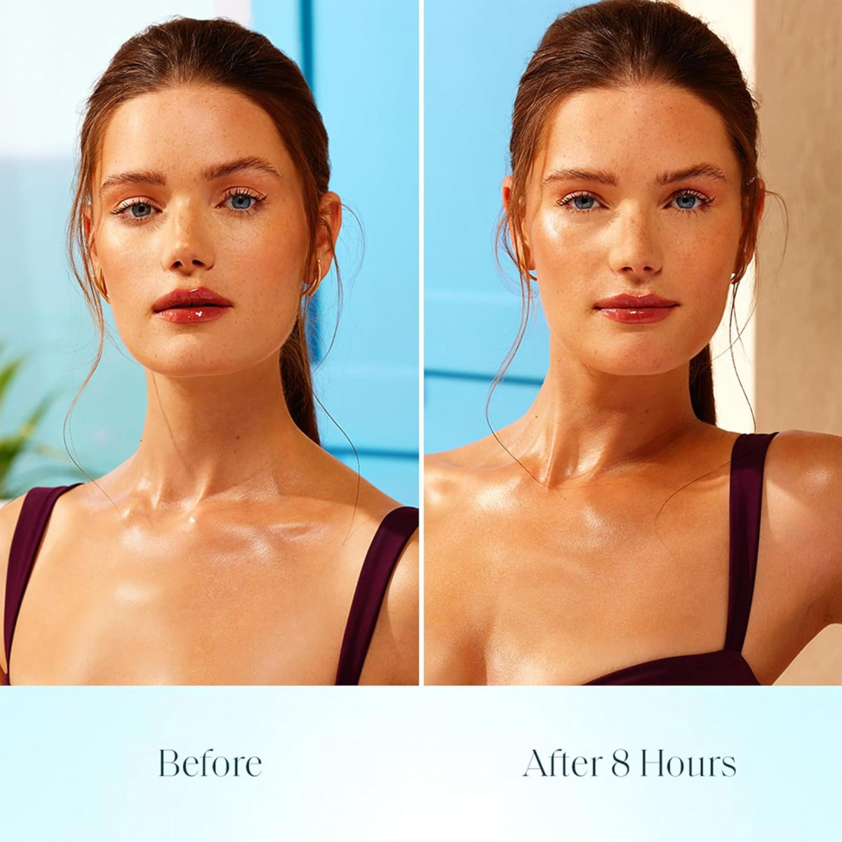 Hand holding St.Tropez mist to show 2.7 fl oz scale and travel-friendly benefit