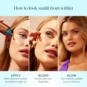 St.Tropez open bottle with hyaluronic cue highlighting hydration benefit
