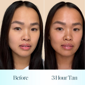 St.Tropez bronzer beside makeup brush showing easy makeup layering