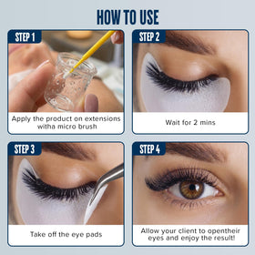 STACY LASH bottle staged with lash tools highlighting salon-ready convenience