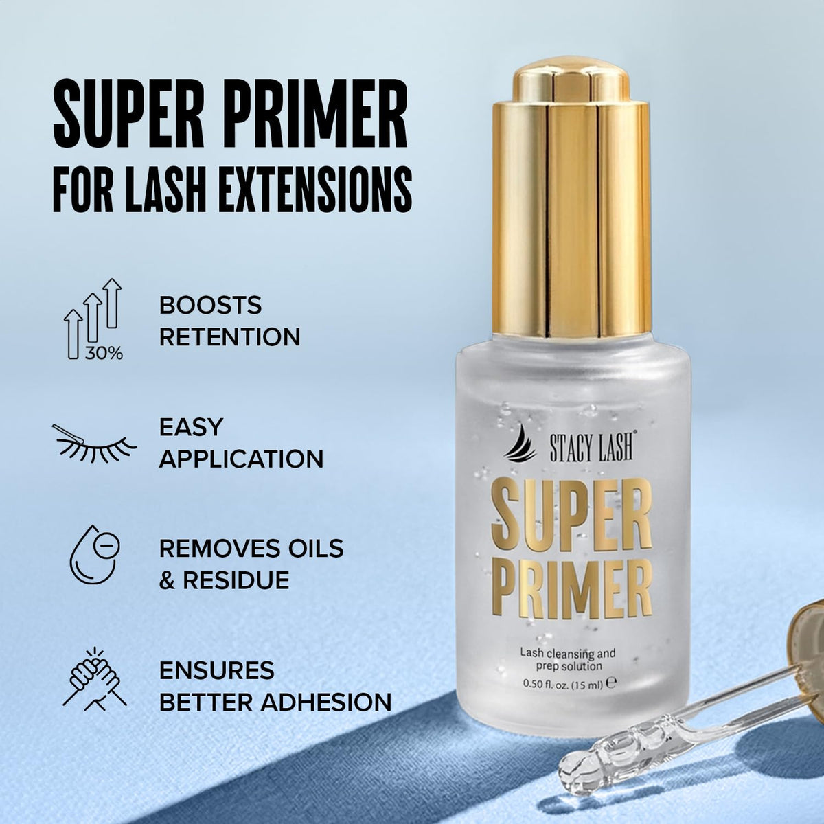 STACY LASH dropper detail dispensing precise primer for hygienic application