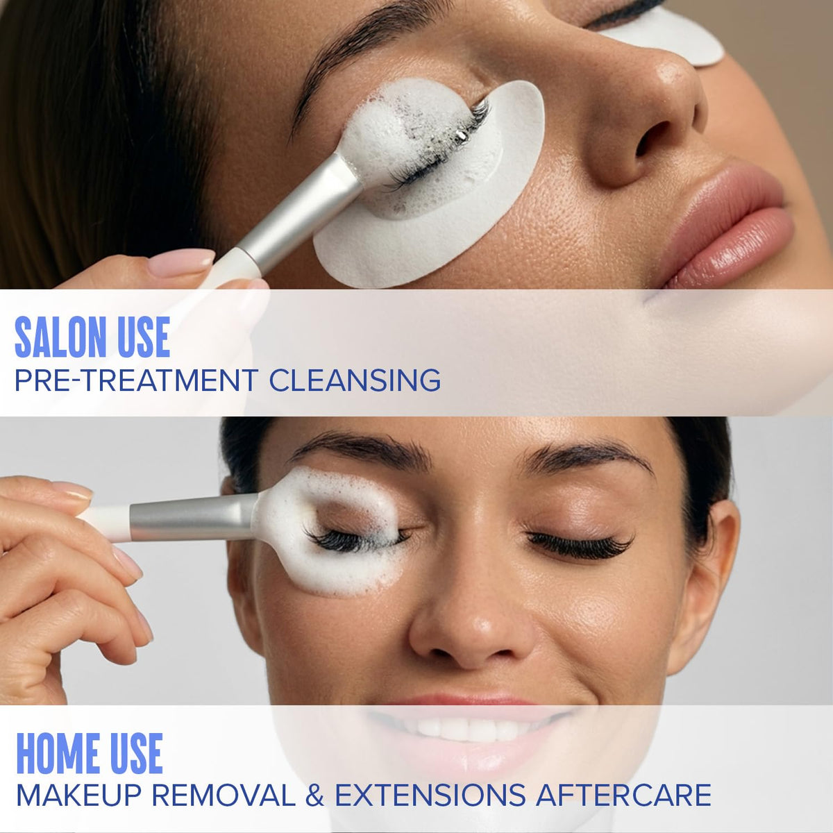 STACY LASH foam in palm illustrating rich foam for effective residue removal