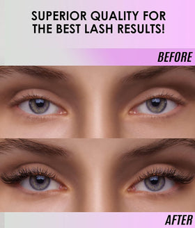 STACY LASH before and after lashes showing 4–5 week retention and natural finish