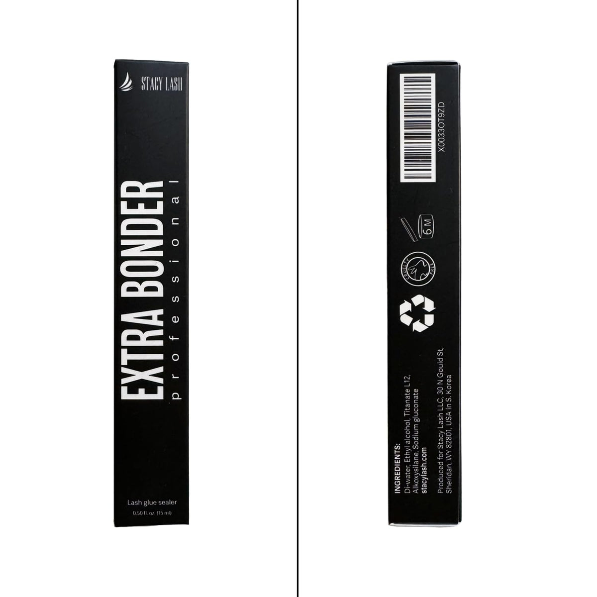 STACY LASH sealed bond macro emphasizing reduced glue fumes benefit