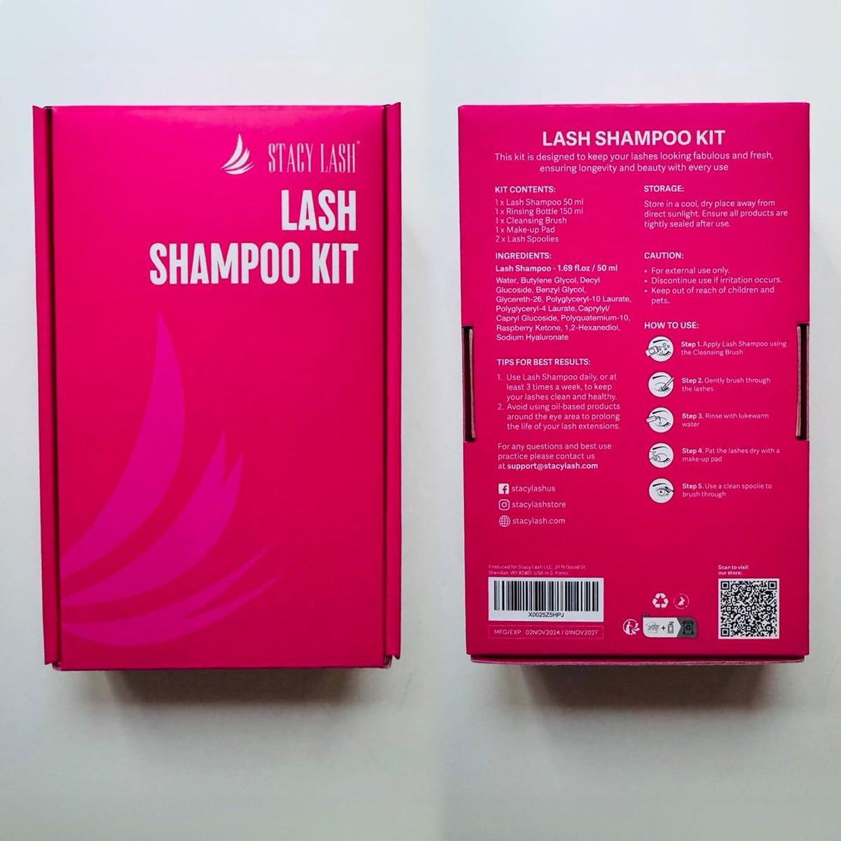 STACY LASH size comparison next to coin illustrating travel-friendly volume