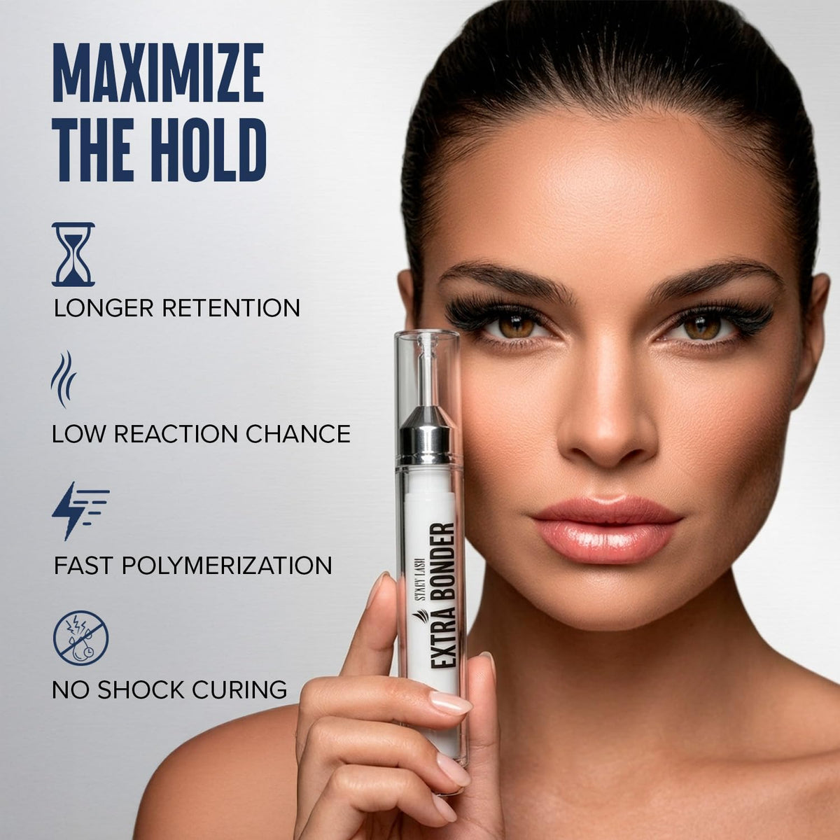 STACY LASH syringe close-up offering precise hygienic application benefit
