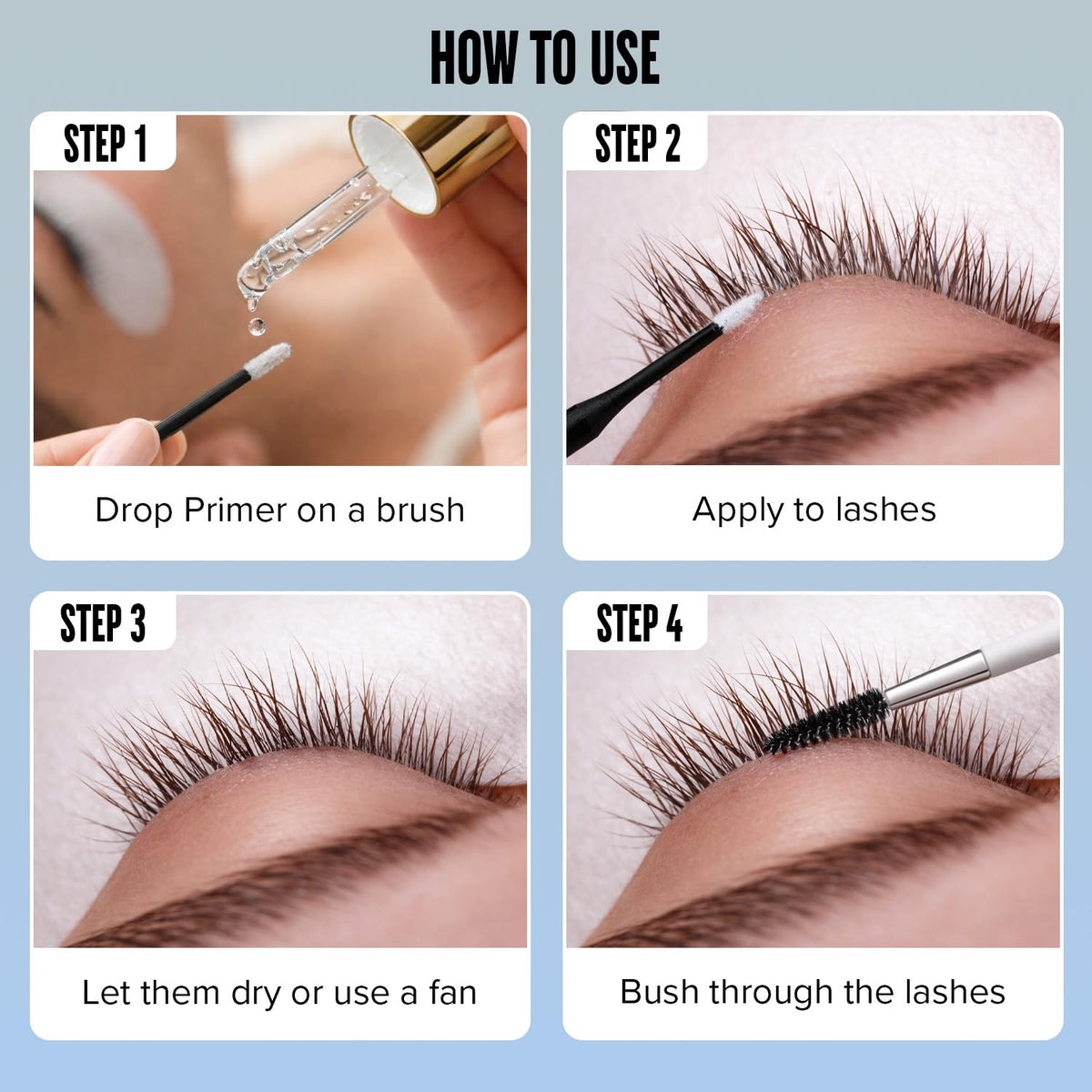 STACY LASH primer texture close-up, highlighting lightweight residue-free finish