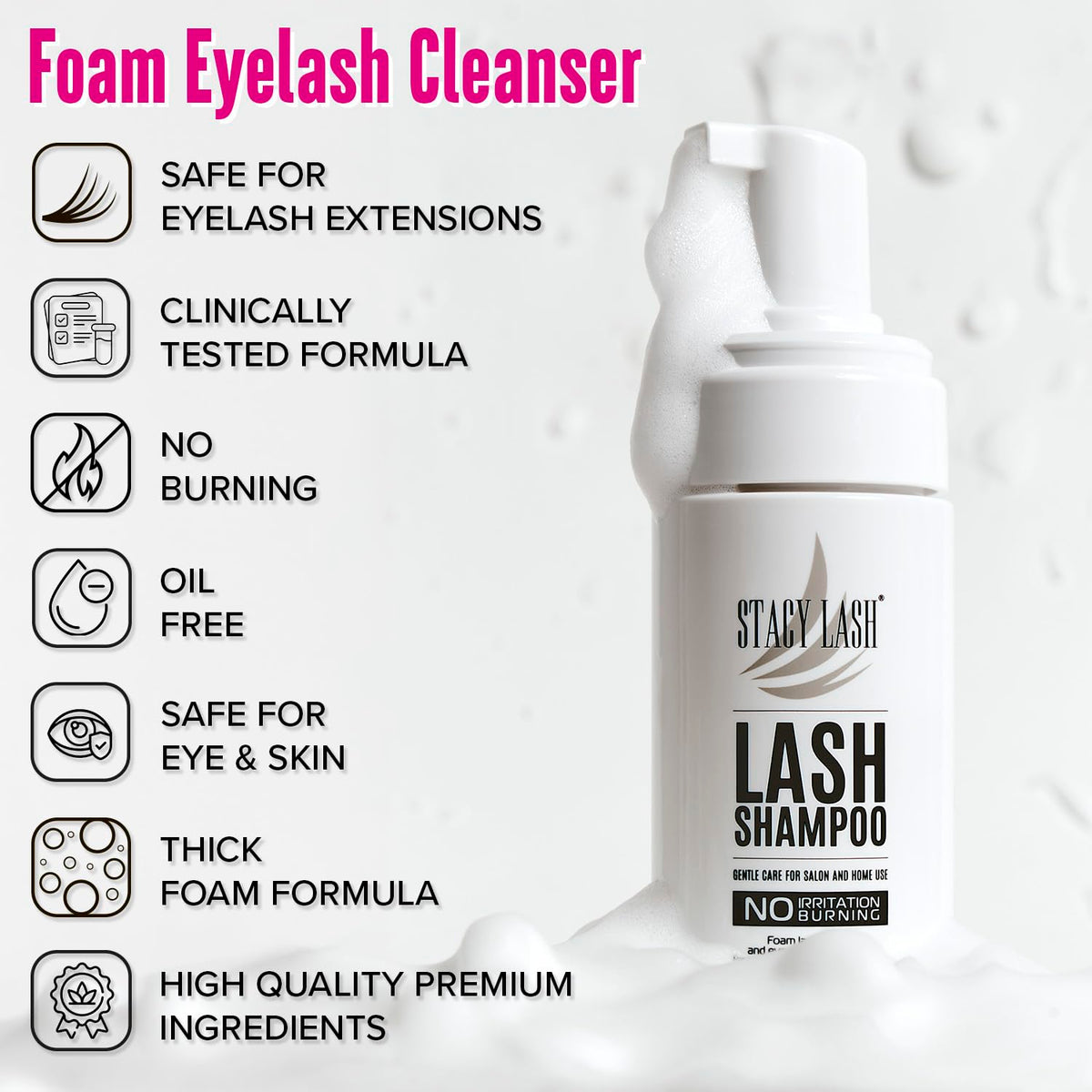 STACY LASH complete kit layout with spoolies brush pad and rinse bottle for professional use