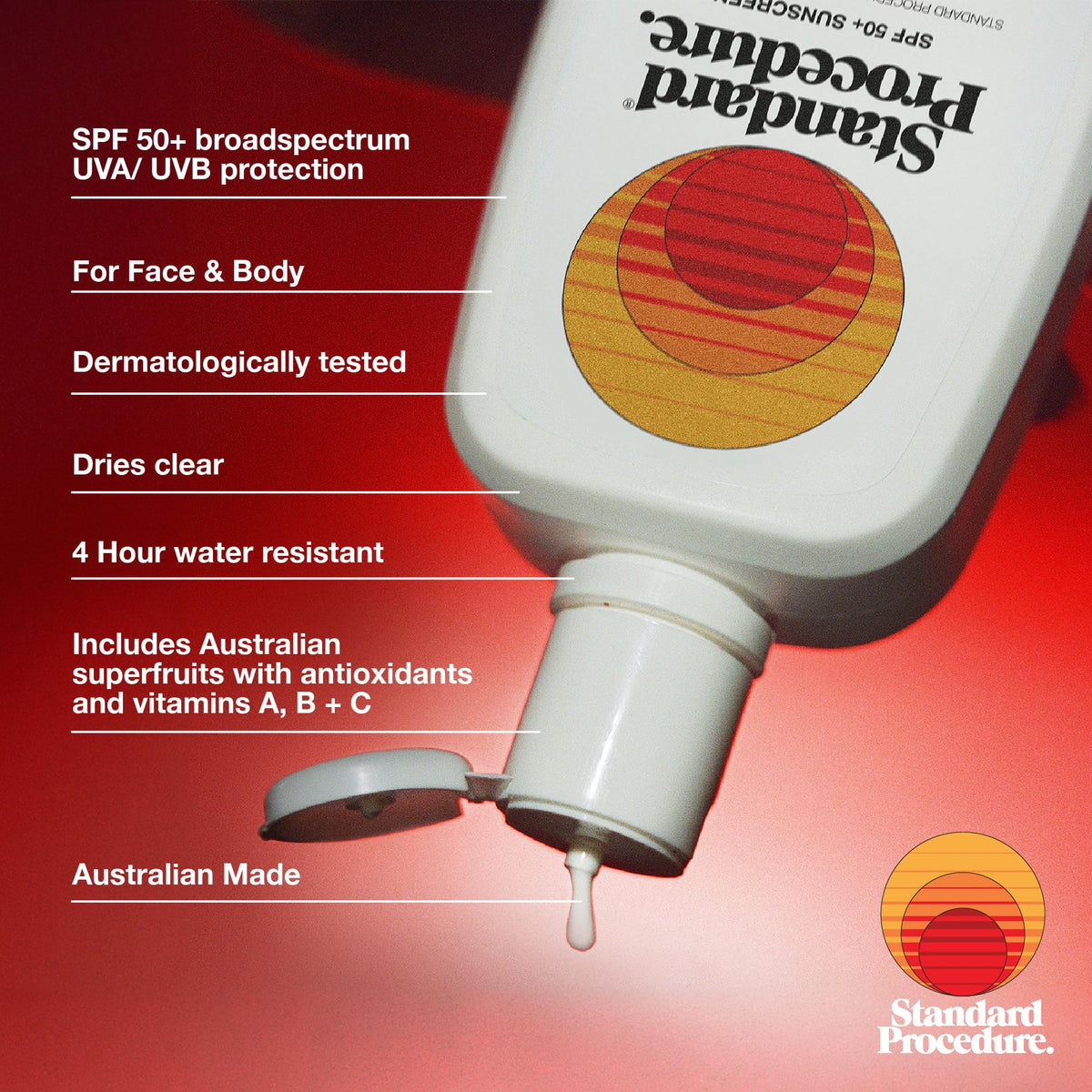 Standard Procedure cream texture closeup showing fast-absorbing, dry-touch finish