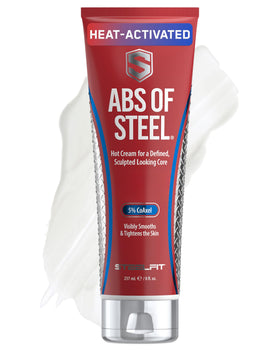 SteelFit cream front packaging showing product and sculpting promise