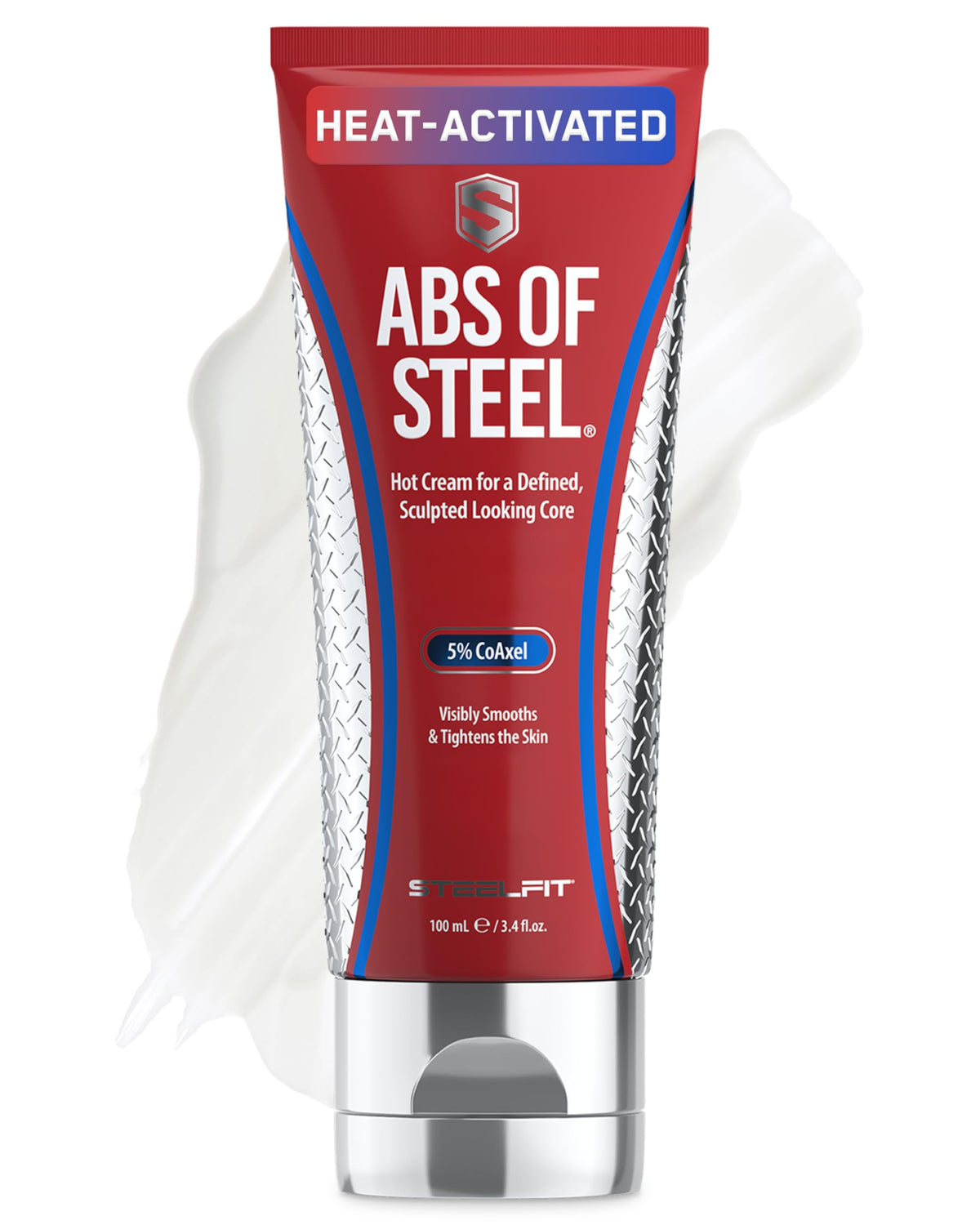 SteelFit front packaging showing product and benefit for defining abs