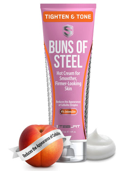 SteelFit front packaging showing Buns of Steel tube and branding for clear product ID and trust