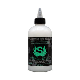 Stencil Stuff front packaging showing bottle and clear branding for dependable transfers