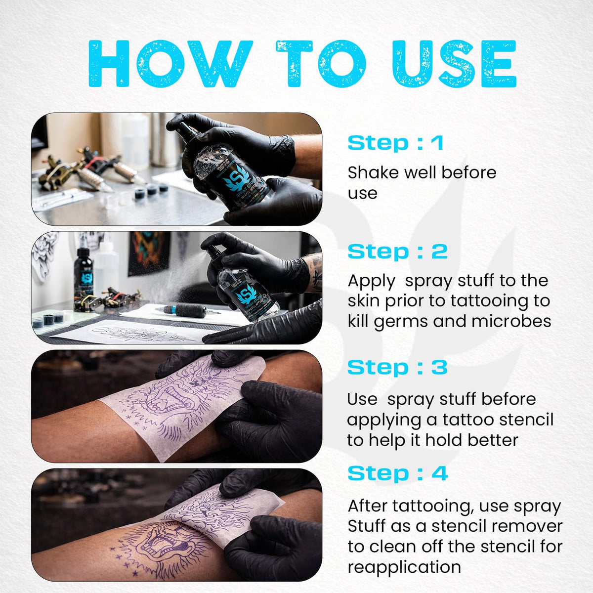 Wiping stencil with green soap demonstrating Stencil Stuff water-resistant performance benefit