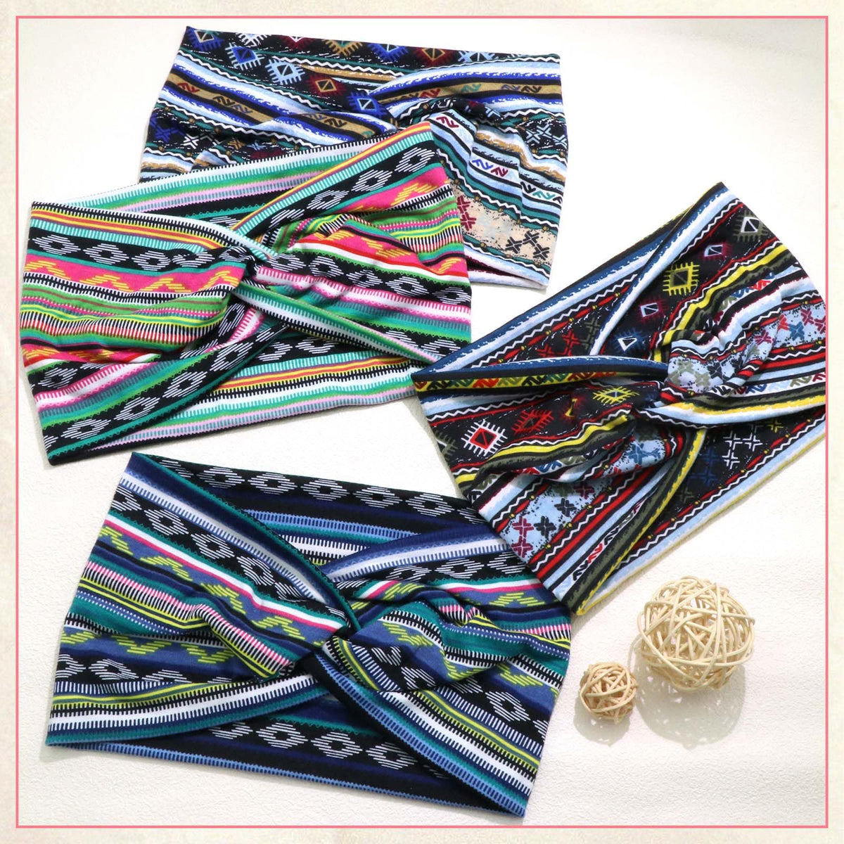 STGDAK folded headbands stacked, easy storage and travel-ready