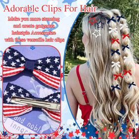STGDAK grosgrain flag bow full view offering bold focal accent