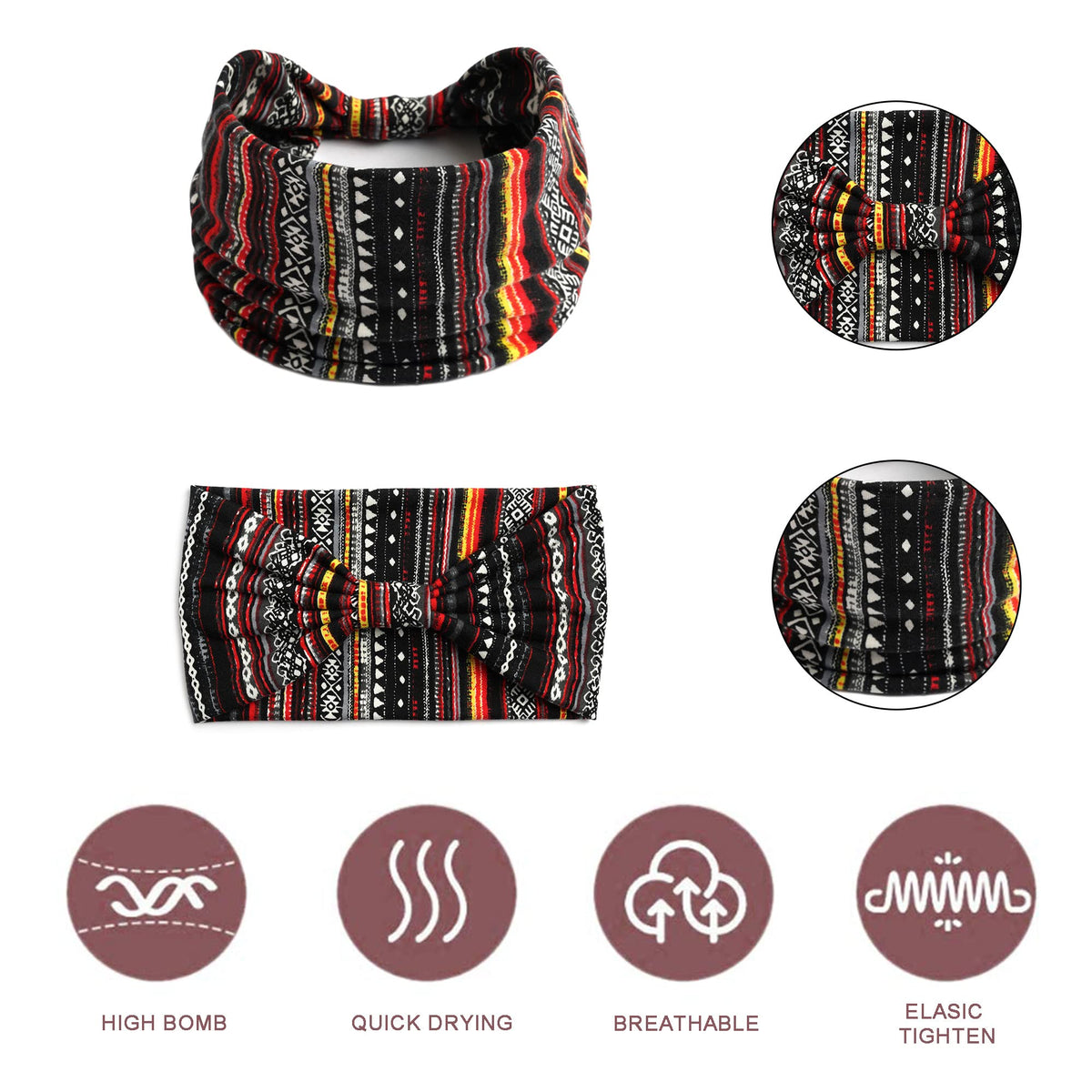 STGDAK headband worn during yoga demonstrating secure fit and sweat control