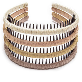STHUAHE front view of four colorful hairbands showing package variety and styling benefit