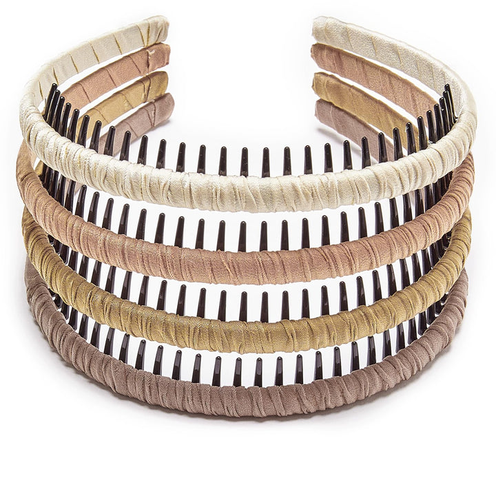STHUAHE front view of four colorful hairbands showing package variety and styling benefit