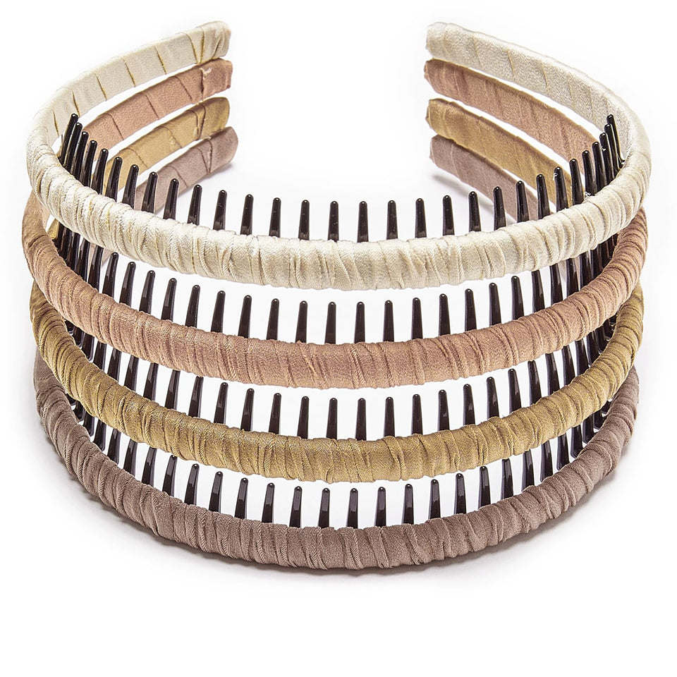 STHUAHE front view of four colorful hairbands showing package variety and styling benefit