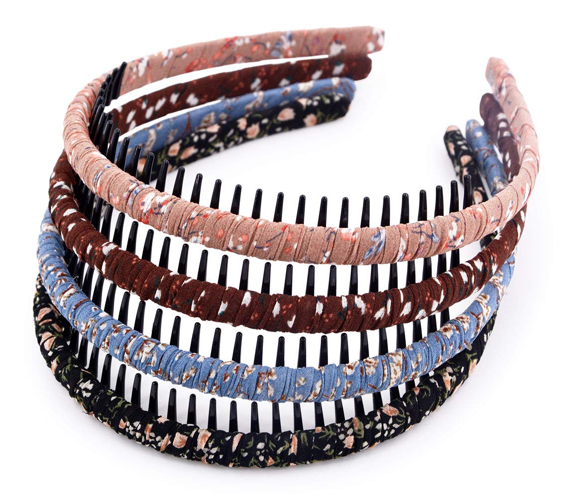STHUAHE front view showing four multicolor hair hoops and packaging, highlights variety