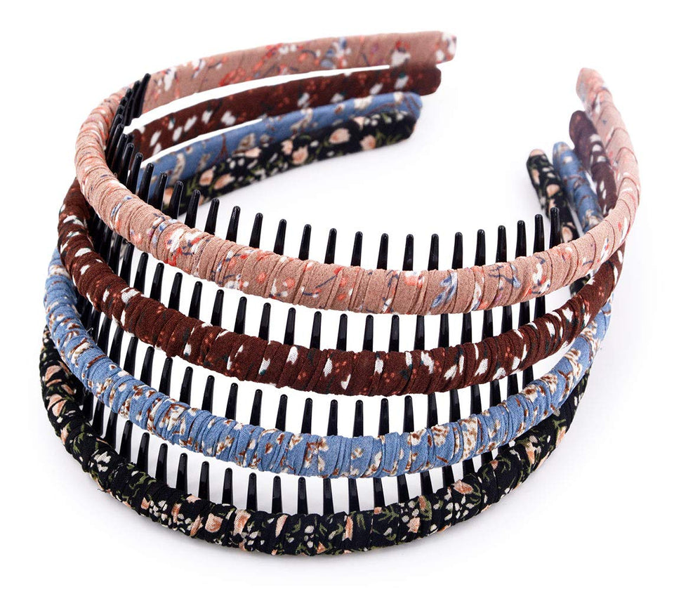 STHUAHE front view showing four multicolor hair hoops and packaging, highlights variety