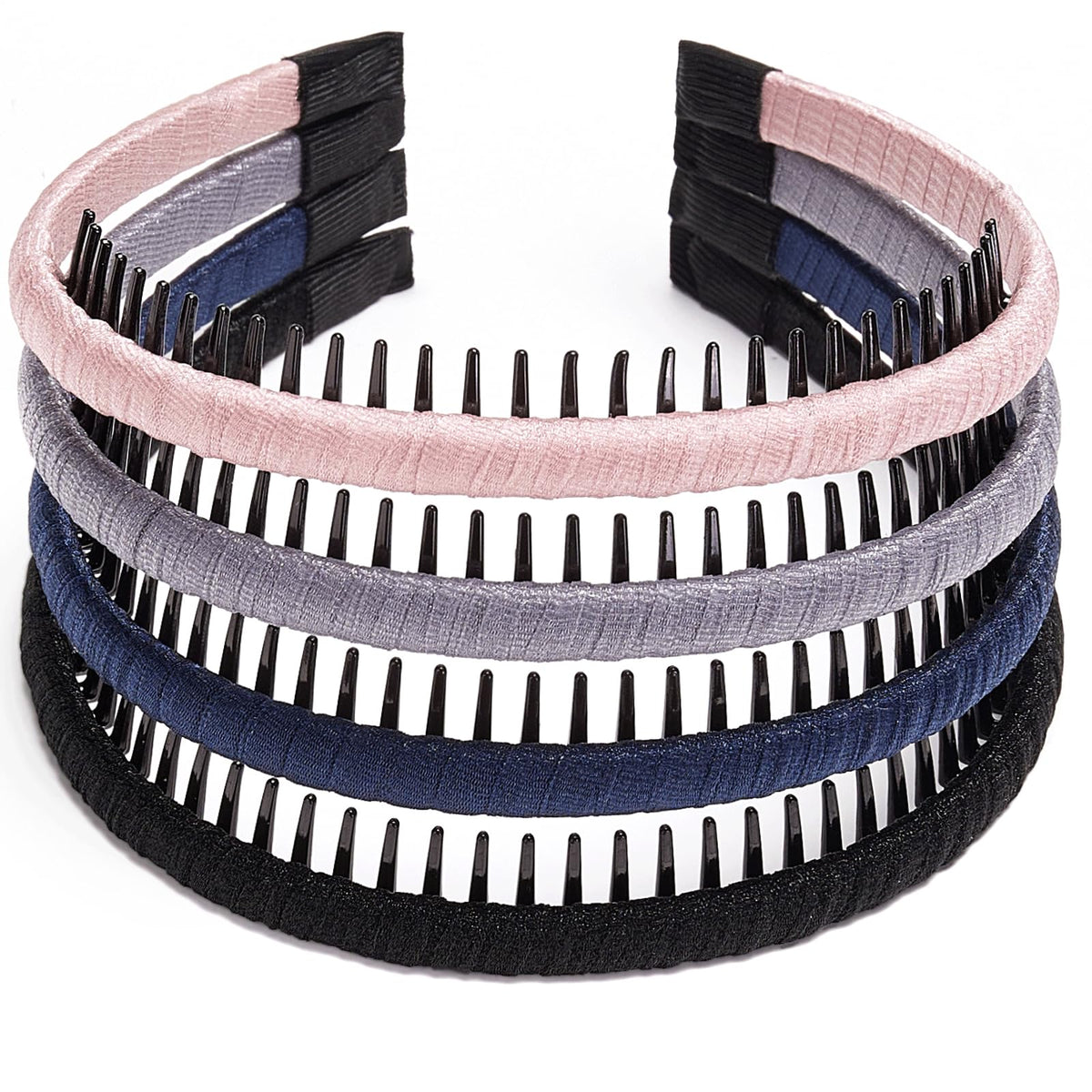 STHUAHE front view of multicolor hair hoops, convenient four-piece pack