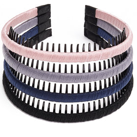 STHUAHE front view of multicolor hair hoops, convenient four-piece pack