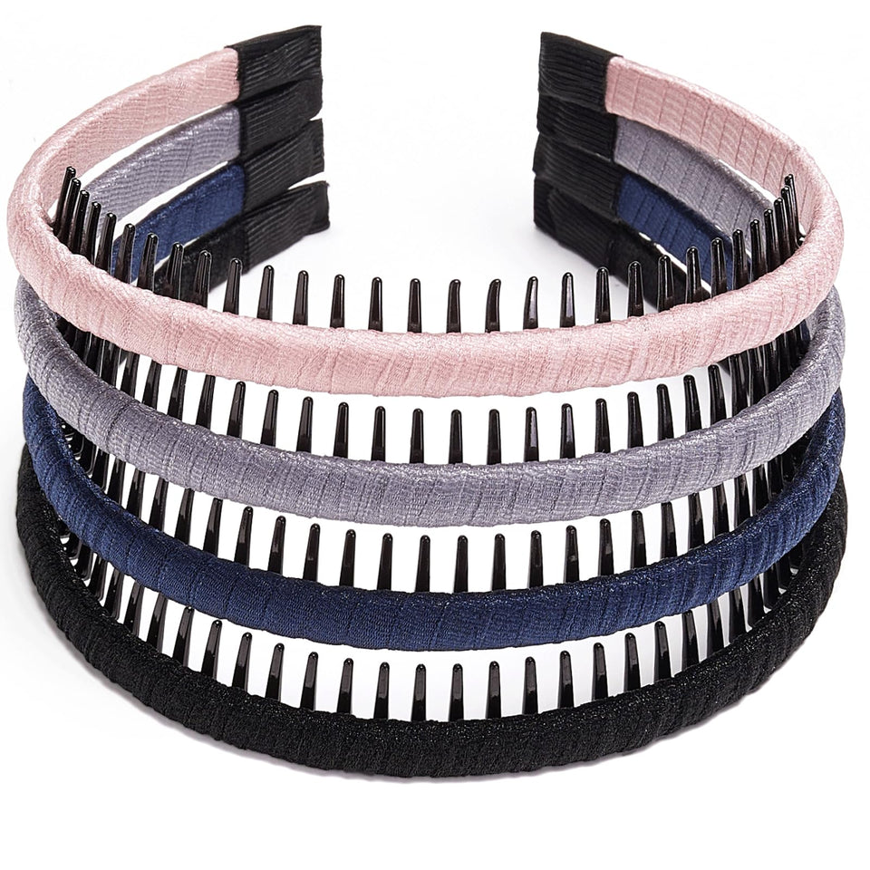 STHUAHE front view of multicolor hair hoops, convenient four-piece pack