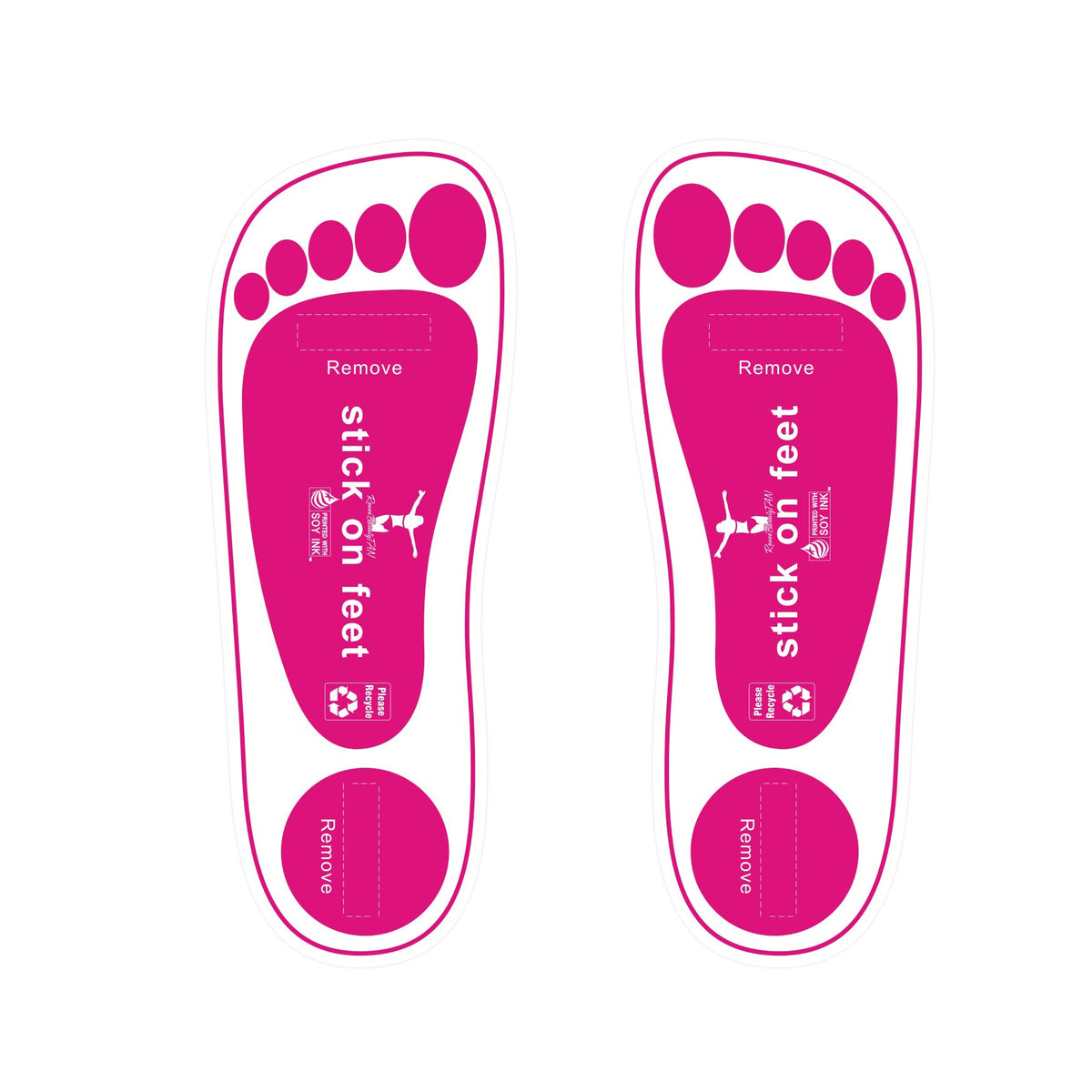 STICKONFEET front packaging showing 25 pairs and professional branding, convenient storage