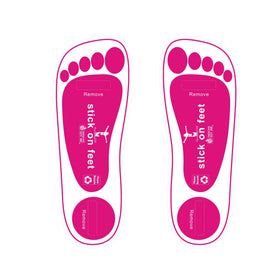 STICKONFEET front packaging showing 25 pairs and professional branding, convenient storage