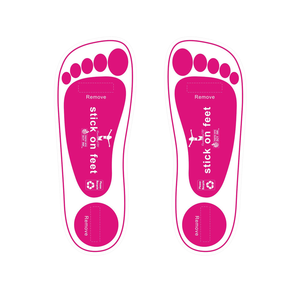 STICKONFEET front packaging showing 25 pairs and professional branding, convenient storage