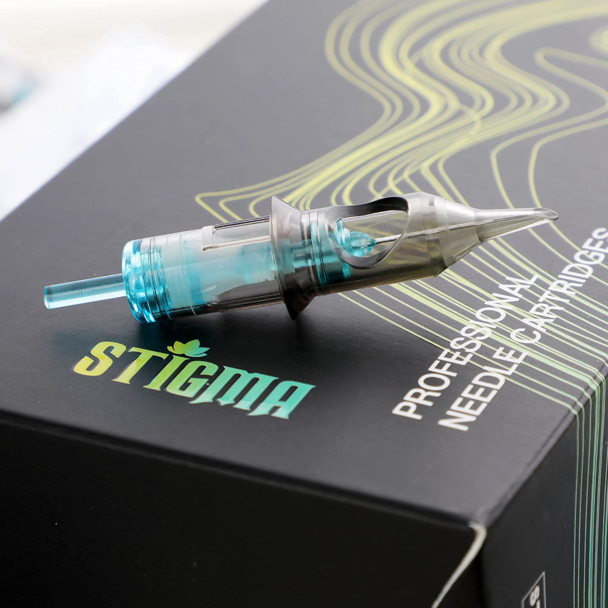 STIGMA side profile of cartridge showing membrane and secure fit benefit