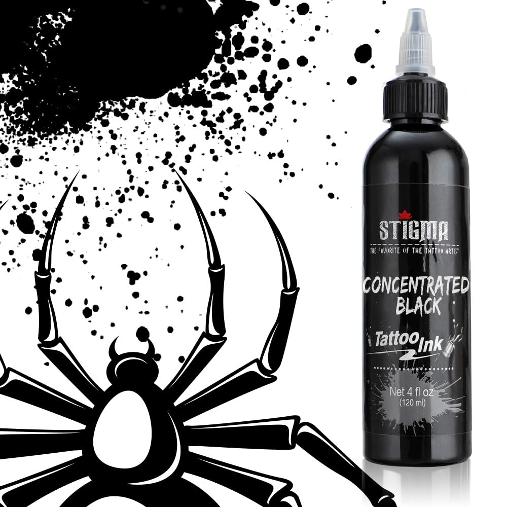 STIGMA black ink texture close-up demonstrating smooth, dense pigment for consistent coverage