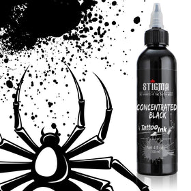 STIGMA black ink texture close-up demonstrating smooth, dense pigment for consistent coverage