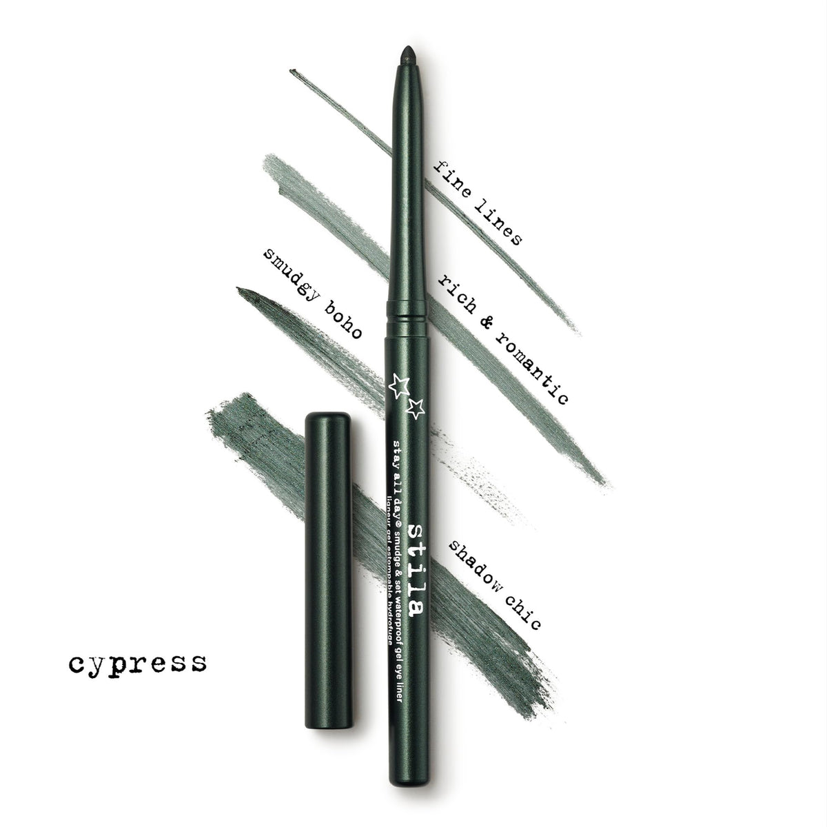 stila application demo on upper lashline for precise definition and wing