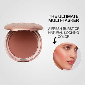 stila application on lips with brush showing controlled color build and soft sheen