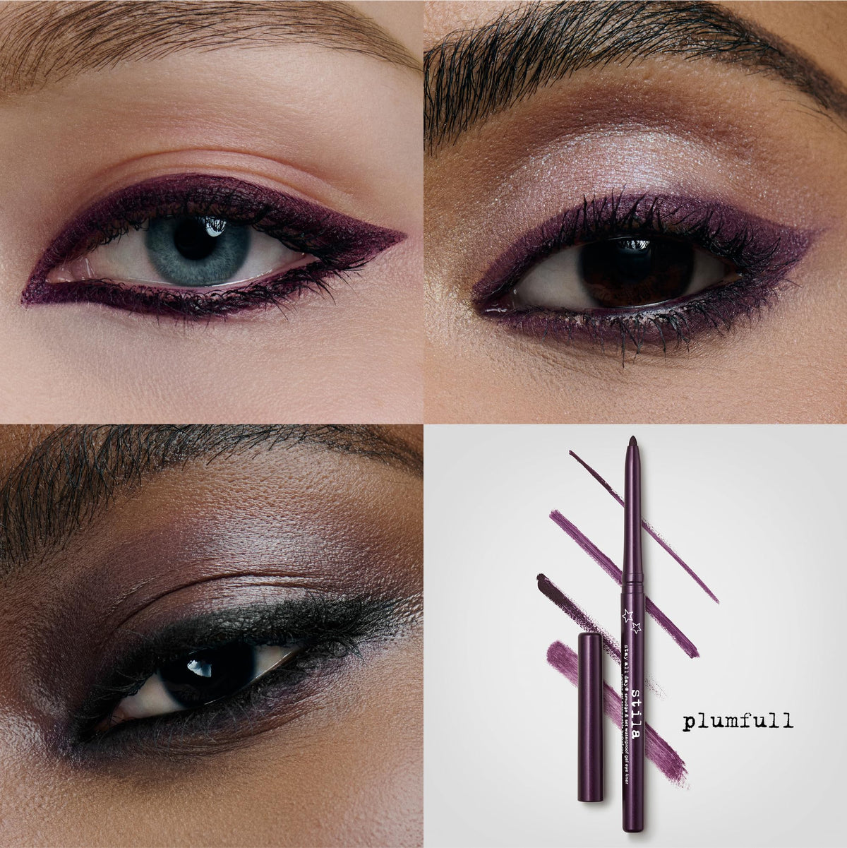 stila gel liner applied to waterline demonstrating smudge-proof definition and wear